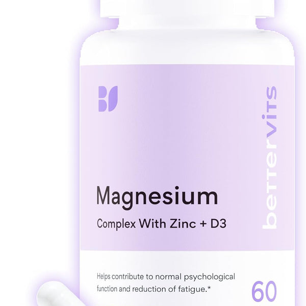Magnesium Glycinate Complex with Citrate Malate Zinc & Vitamin D3 | High Absorption Pure Magnesium 225mg Supplement Chelated Formula for Muscle Relaxation, Sleep Support – 60 Capsules