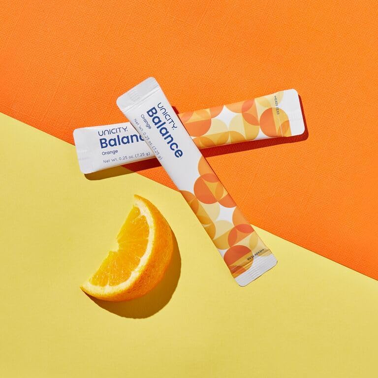 Unicity Balance Fiber Supplement | Supports Healthy Glucose Response & Fullness | Pre-Meal Soluble Fiber Drink Mix | Natural Orange | 30 Stick Packs