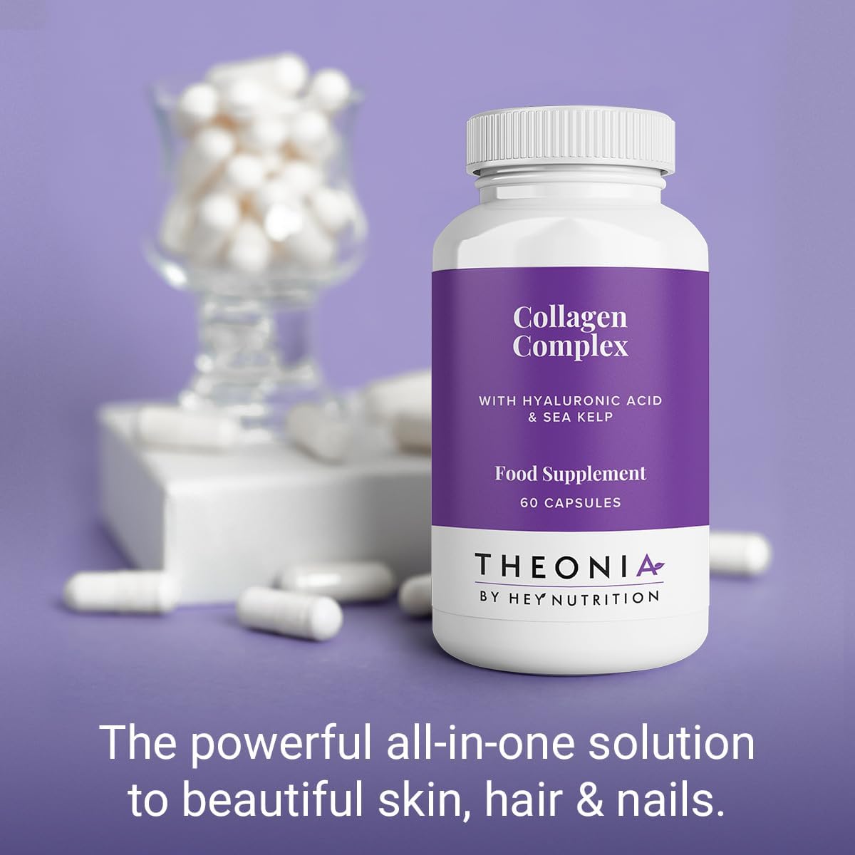 Collagen Complex Hyaluronic Acid & Sea Kelp Vitamin E, C, Biotin - Healthy Nails, Skin, Hair Joints Metabolism