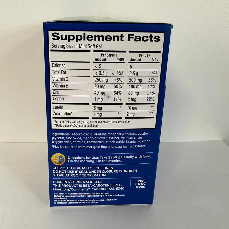 PreserVision AREDS 2 Eye Vitamin & Mineral Supplement, 120 Softgels