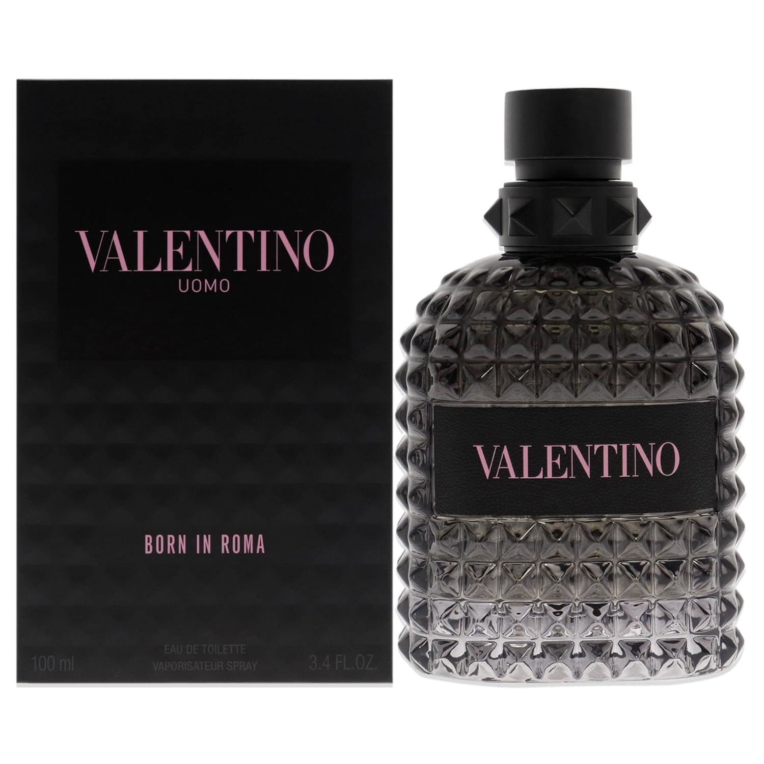 Valentino Uomo Born In Roma Rockstud Noir For Men 3.4 oz EDT Cologne