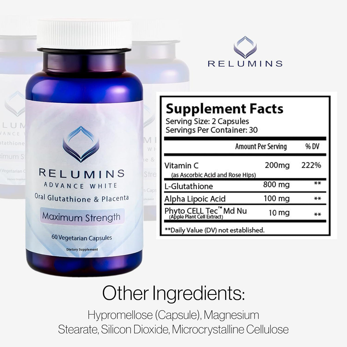 Glutathione & Collagen Supplement Stack – 60 Gluta Placenta Capsules + 60 Peach-Flavored Chewable Collagen Tablets – Skin & Body Support – Daily Wellness Combo – Premium Quality Formula