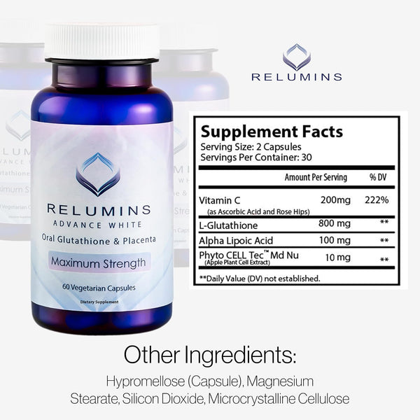 Glutathione & Collagen Supplement Stack – 60 Gluta Placenta Capsules + 60 Peach-Flavored Chewable Collagen Tablets – Skin & Body Support – Daily Wellness Combo – Premium Quality Formula