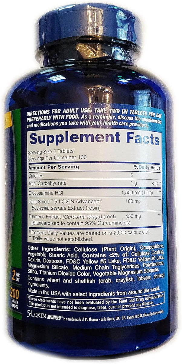 Osteo Bi-Flex, Triple Strength + Turmeric, 200 Tablets, with Glucosamine HCI and Turmeric Curcumin, Joint Supplement for Men and Women