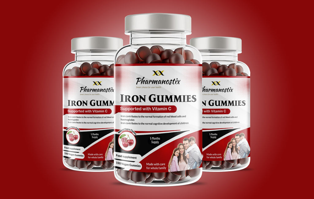 Iron & Vitamin C Vegan Gummies - 150 Natural Cherry Flavour